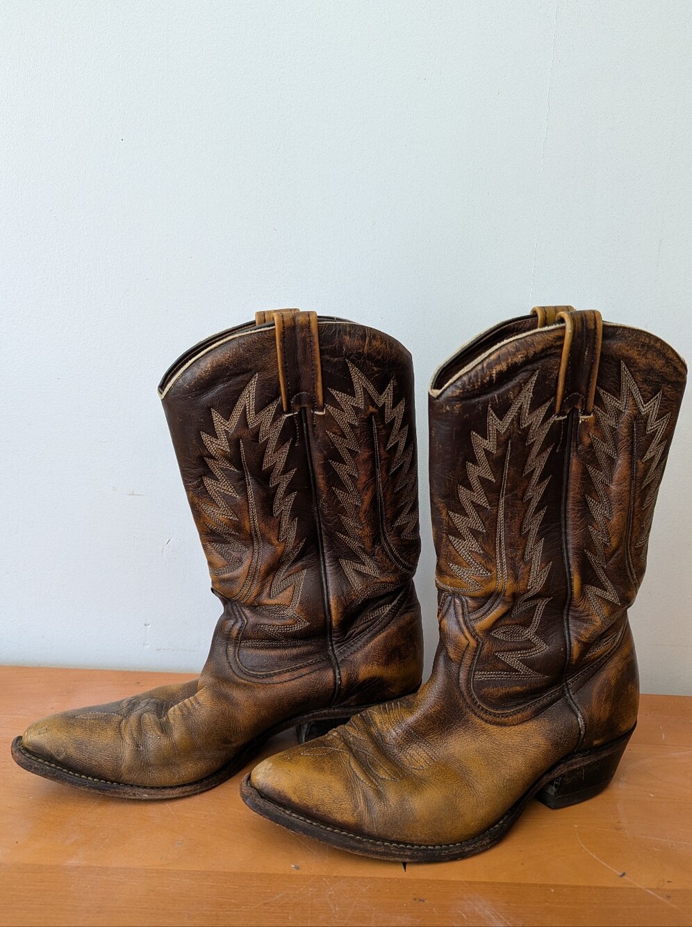 Distressed Boulet Cowboy Boots
